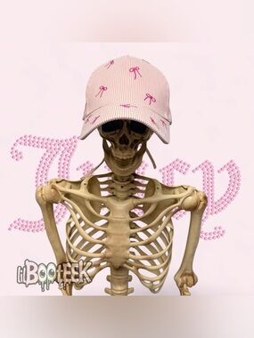 Juicy Couture Striped Pink Baseball Cap with Bow Embroidery NWT Coquette Y2K